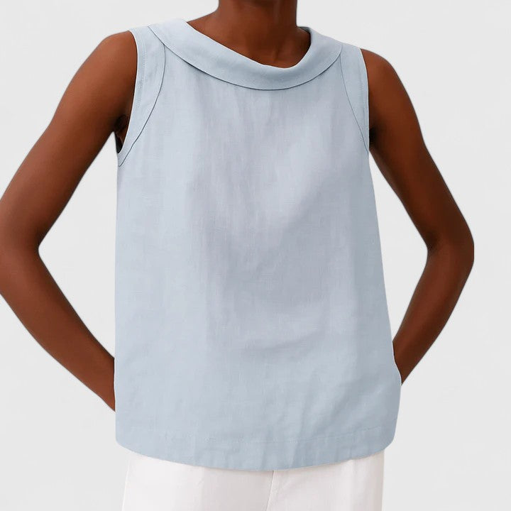 Anastine | Elegant Roll Collar Knit Top
