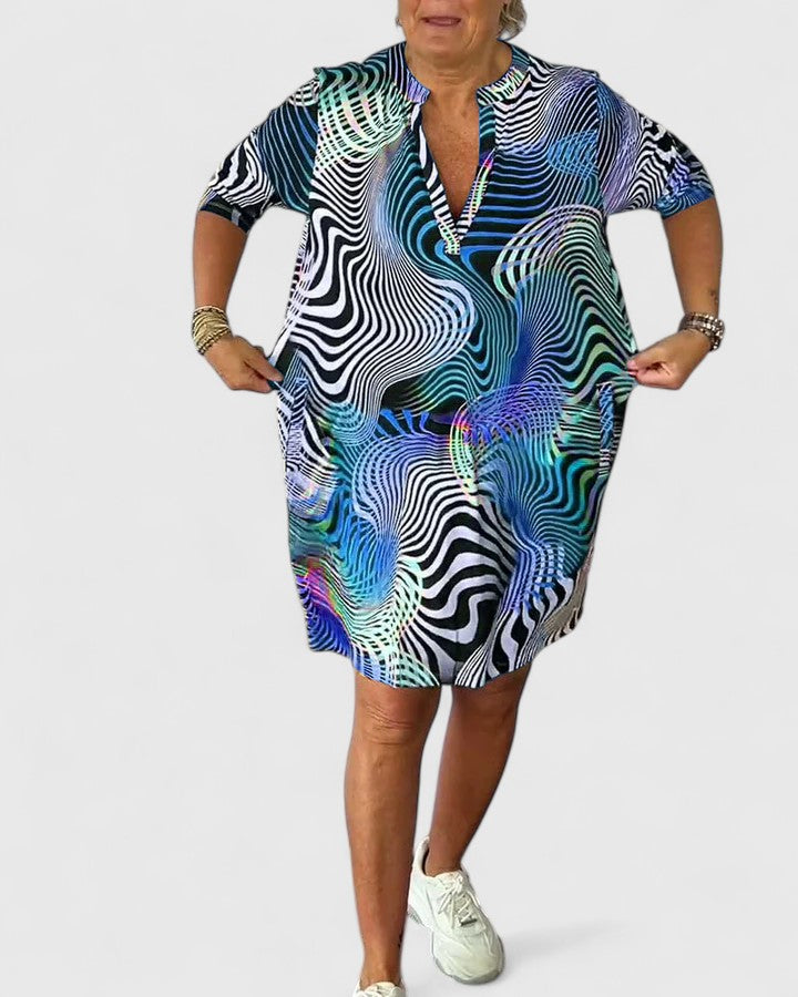 Helina™ | Sophisticated V-Neck Midi Dress