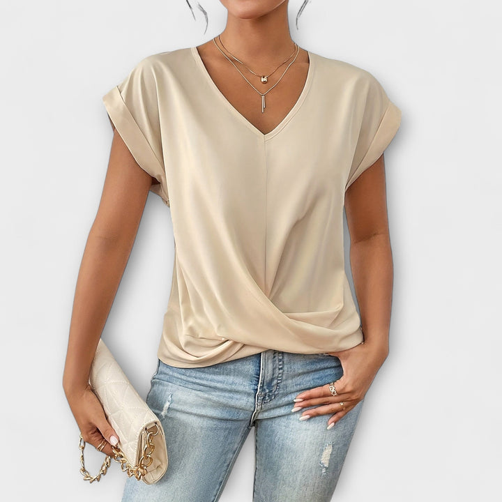 Carlinda | Elegant V-Neck Knit Top