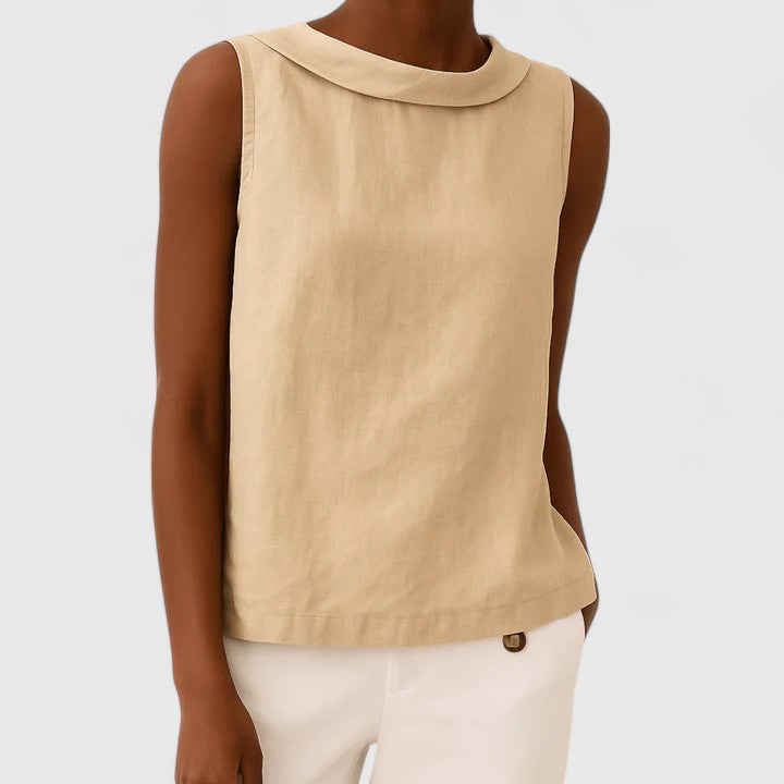 Anastine | Elegant Roll Collar Knit Top