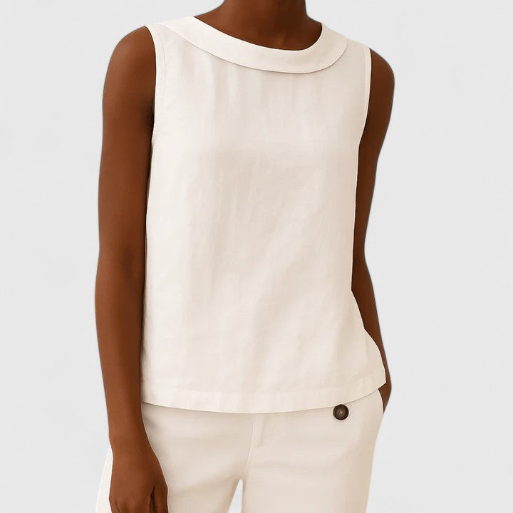 Anastine | Elegant Roll Collar Knit Top