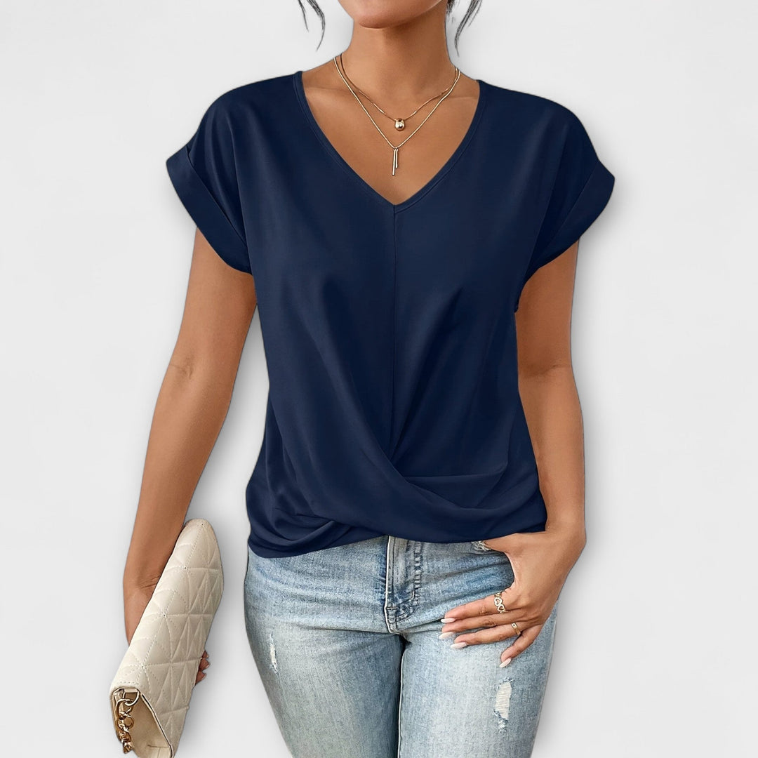 Carlinda | Elegant V-Neck Knit Top