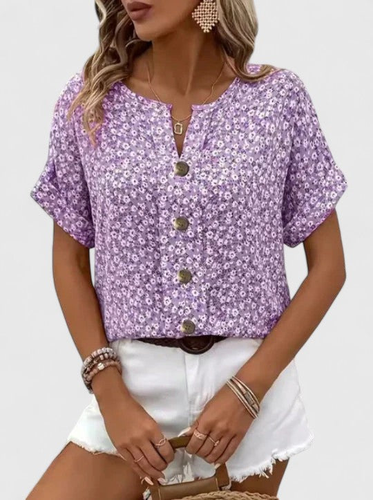 Sabine | Elegant Floral Print Summer Top