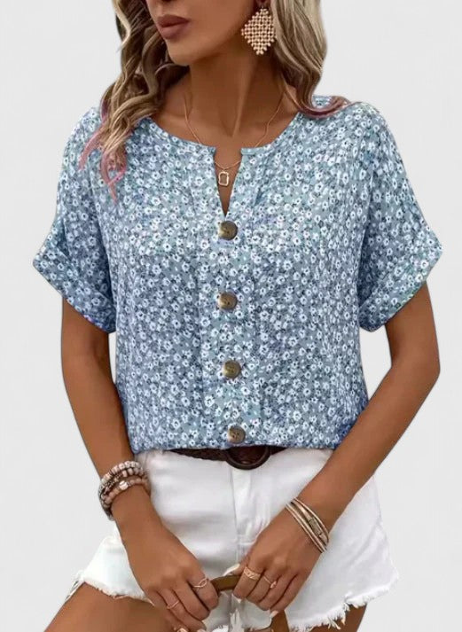 Sabine | Elegant Floral Print Summer Top